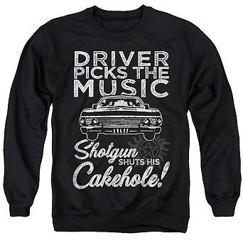 Supernatural Driver Picks Music Adult Crewneck Sweatshirt