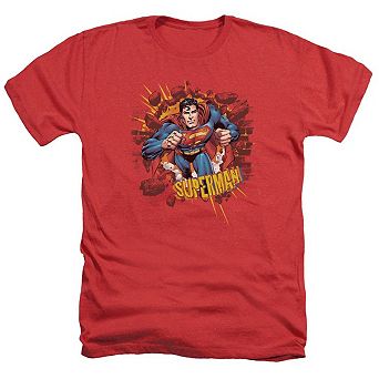 Superman Sorry About The Wall Adult Heather T-shirt