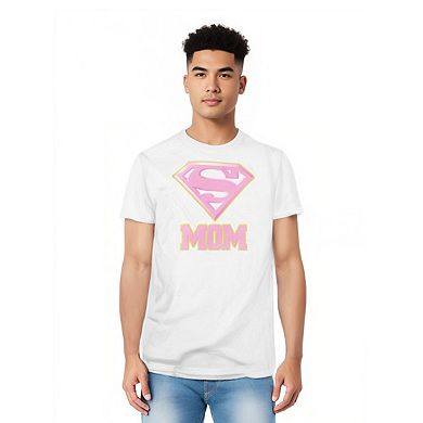 Superman Super Mom Pink Short Sleeve Adult T-shirt