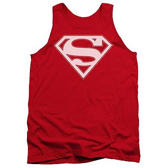Superman Red & White Shield Adult Tank Top