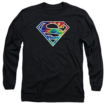 Superman Superman Tie Dye Logo Long Sleeve Adult T-shirt