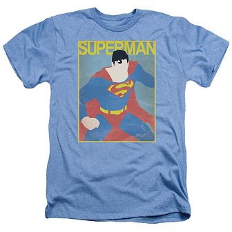 Superman Simple Poster Adult Heather T-shirt