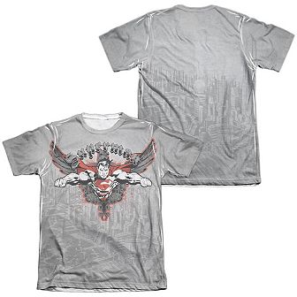 Superman Take Wing Adult 65/35 Poly/cotton Short Sleeve T-shirt
