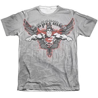 Superman Take Wing Adult 65/35 Poly/cotton Short Sleeve T-shirt