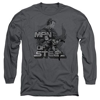Superman Steel Poses Long Sleeve Adult T-shirt
