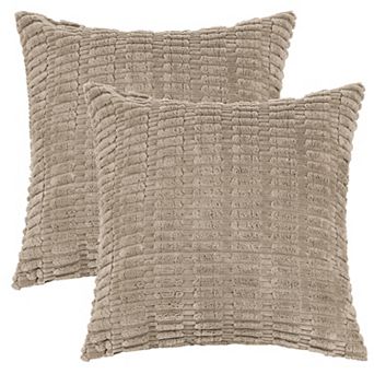 Corduroy Decorative Modern Solid Throw Pillow Covers 2 pc 18" X 18"