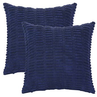 Corduroy Decorative Modern Solid Throw Pillow Covers 2 pc 18" X 18"