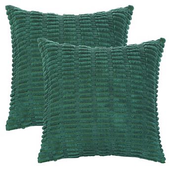 Corduroy Decorative Modern Solid Throw Pillow Covers 2 pc 18" X 18"