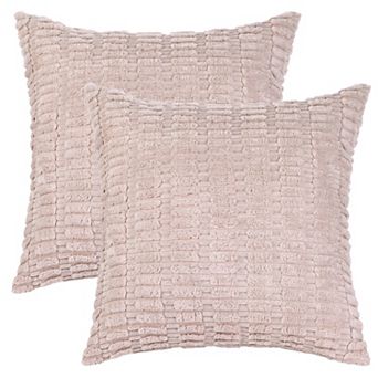 Corduroy Decorative Modern Solid Throw Pillow Covers 2 pc 18" X 18"