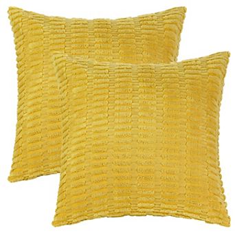 Corduroy Decorative Modern Solid Throw Pillow Covers 2 pc 18" X 18"