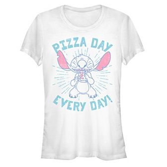 Disney's Lilo & Stitch Pizza Day Every Day Stitch Juniors' Graphic Tee