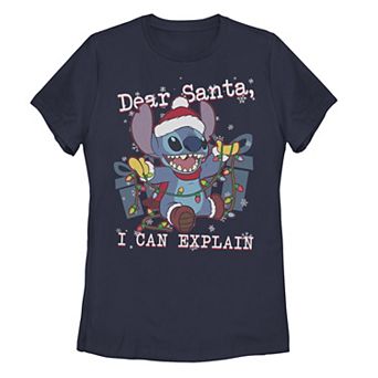 Disney's Lilo & Stitch Dear Santa, I Can Explain Stitch Juniors' Graphic Tee