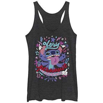 Disney's Lilo & Stitch Very Persuasive Stitch Juniors' Graphic Racerback Tank Top Top