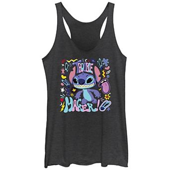 Disney's Lilo & Stitch Trouble Maker Stitch Juniors' Graphic Racerback Tank Top