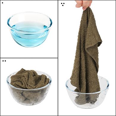 Cotton Waffle Buffalo Checked Absorbent Dish Cloths 6 Packs 14" X 14"