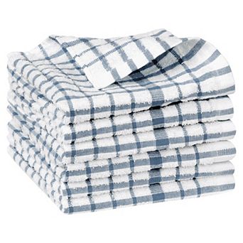 Cotton Waffle Buffalo Checked Absorbent Dish Cloths 6 Packs 14" X 14"