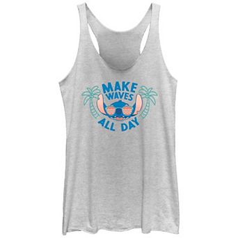 Disney's Lilo & Stitch Make Waves All Day Stitch Juniors' Graphic Racerback Tank Top Top