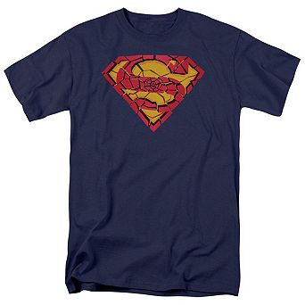 Superman Shattered Shield Short Sleeve Adult T-shirt