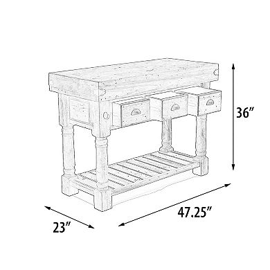 Heritage Furnishings By Afd Home Farmhouse Island Work Console