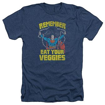 Superman Veggie Power Adult Heather T-shirt