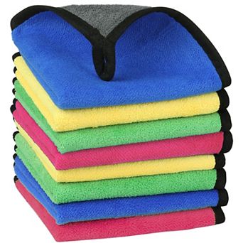 Household Soft Microfiber Kitchen Towels With Hang Loop 8 Packs 12" X 16"