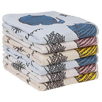 Home Decor Kitty Pattern Absorbent Kitchen Towels 6 pc 14" X 16"