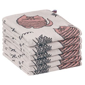 Home Decor Kitty Pattern Absorbent Kitchen Towels 6 pc 14" X 16"