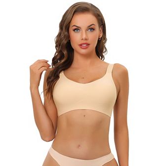 Women's No Show Smooth Comfort Adjustable Wide Straps Wireless Minimizers Bras