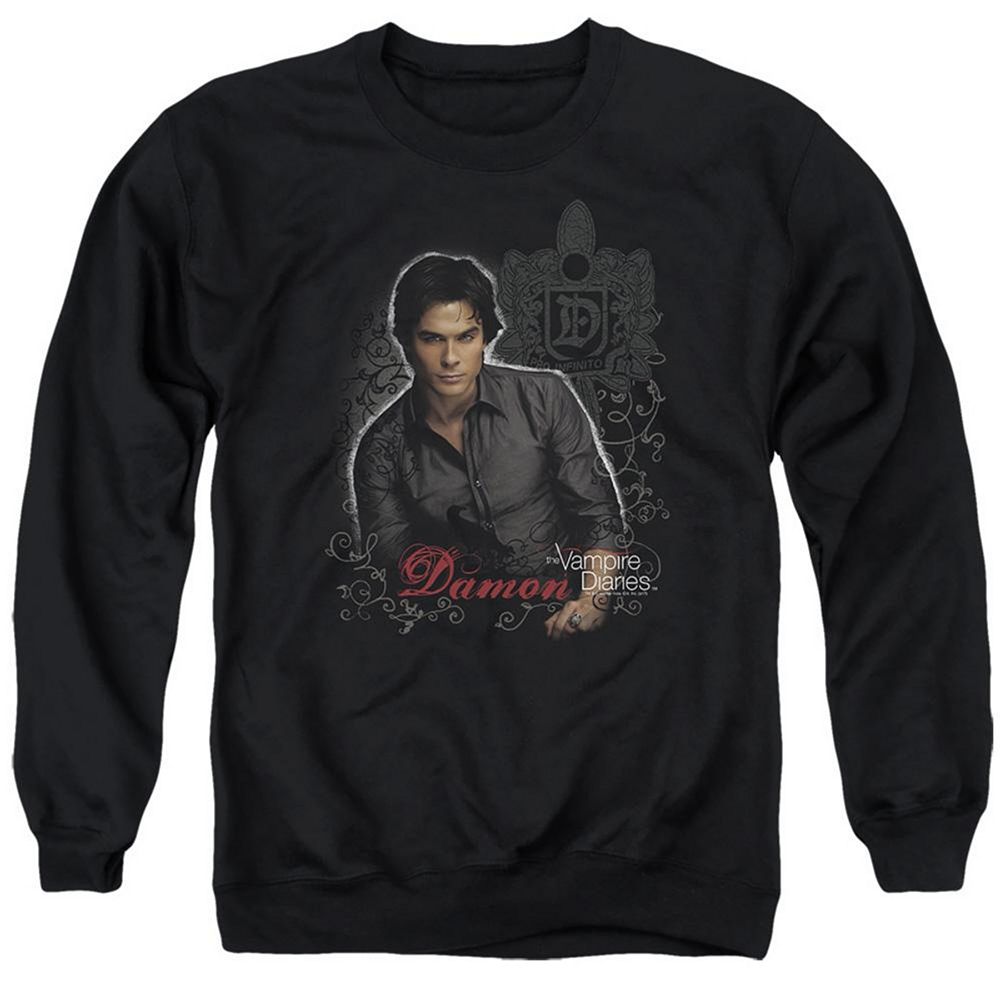 Sweat à Capuche The Vampire Diaries – Damon Salvatore – Licence Officielle – 100% Coton
