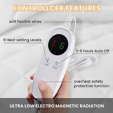 SERWALL Temperature Regulating Quilted Electric Heated Mattress Pad
