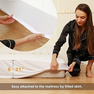 SERWALL Temperature Regulating Quilted Electric Heated Mattress Pad