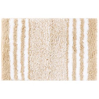 Extra Soft and Absorbent Microfiber Bath Rugs Fluffy Striped Non Slip Bathroom Floor Mat, 20" x 32"