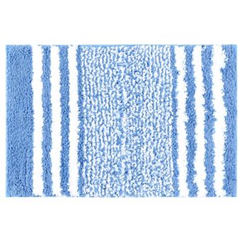 Extra Soft and Absorbent Microfiber Bath Rugs Fluffy Striped Non Slip Bathroom Floor Mat, 20" x 32"