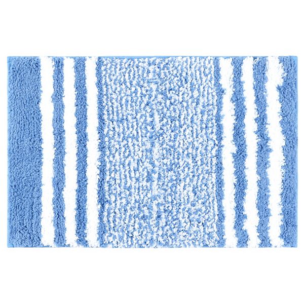 Extra Soft And Absorbent Microfiber Bath Rugs Fluffy Striped Non Slip