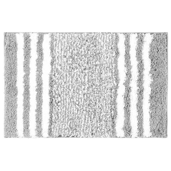 Extra Soft And Absorbent Microfiber Bath Rugs Fluffy Striped Non Slip