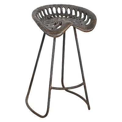 Afd Home Cast Iron Tractor Seat Counter Height Industrial Stool