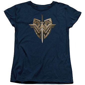 Wonder Woman Movie Sword Emblem Short Sleeve Womens T-shirt
