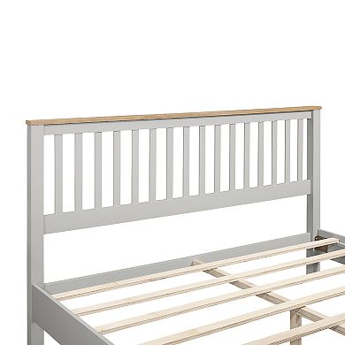 Merax Platform Bed With Oak Top