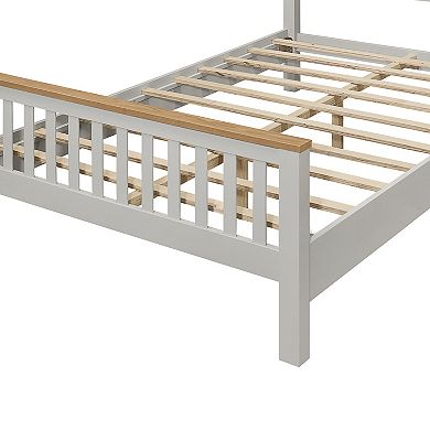 Merax Platform Bed With Oak Top