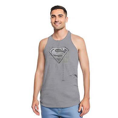 Superman Riveted Metal Adult Tank Top
