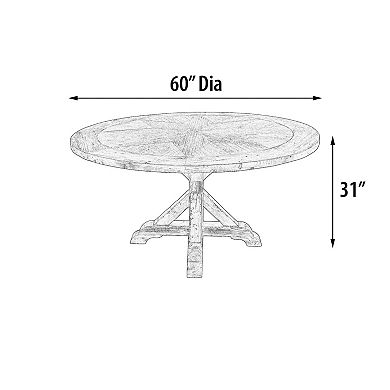 Heritage Furnishings By Afd Home Inverness Farmhouse 60'' Round Dining Table