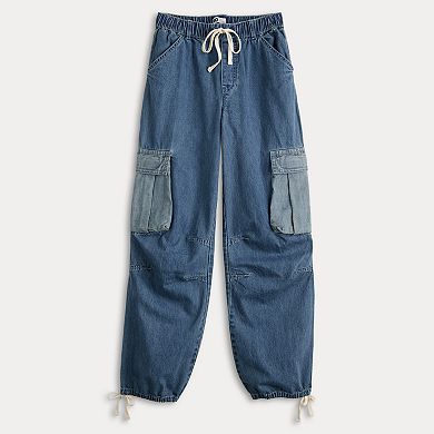 Juniors' SO® Pull-On Cargo Jeans