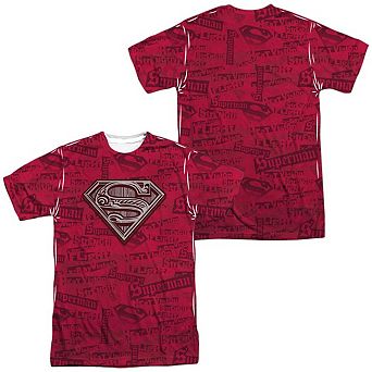 Superman Super Powers Short Sleeve Adult 100% Poly Crew T-shirt
