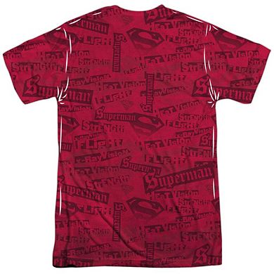 Superman Super Powers Short Sleeve Adult 100% Poly Crew T-shirt