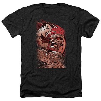 Superman Vs Darkseid Adult Heather T-shirt