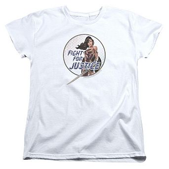 Wonder Woman Movie Fight For Justice Short Sleeve Womens T-shirt