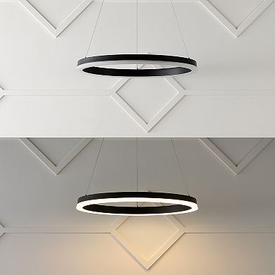 Baxter Modern Contemporary Aluminum Integrated Led Hoop Pendant
