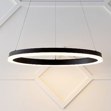 Baxter Modern Contemporary Aluminum Integrated Led Hoop Pendant