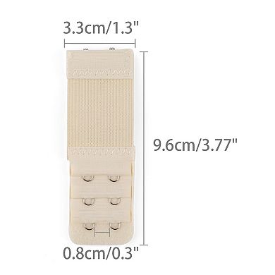 Bra Extenders 3 Rows 2 Hooks Elastic Bra Hook Extension, 2 Packs