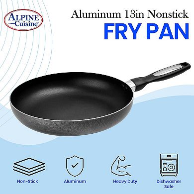 Fry Pan 13" Non Stick Coating Skillet Teflon Premium Aluminum Pot Kitchen Fry Pans